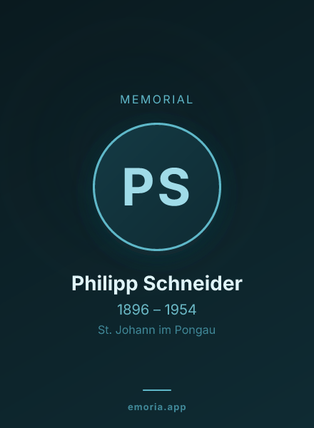 Memorial portrait of Philipp Schneider