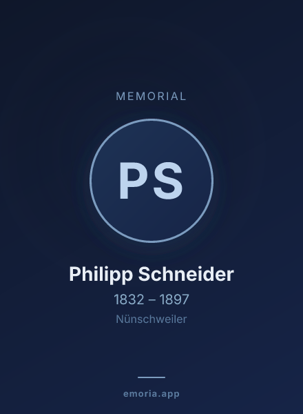 Memorial portrait of Philipp Schneider