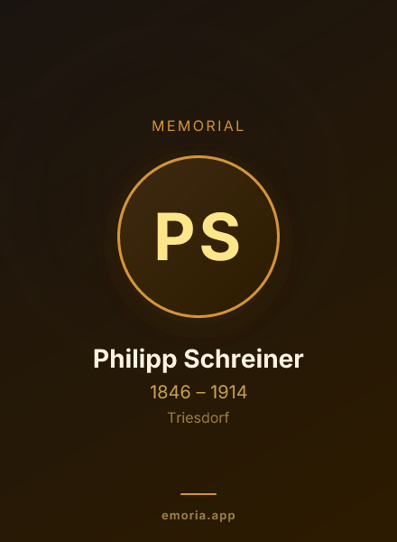 Memorial portrait of Philipp Schreiner