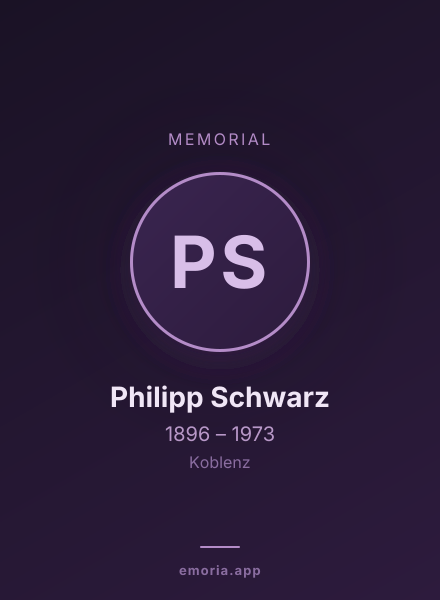 Memorial portrait of Philipp Schwarz
