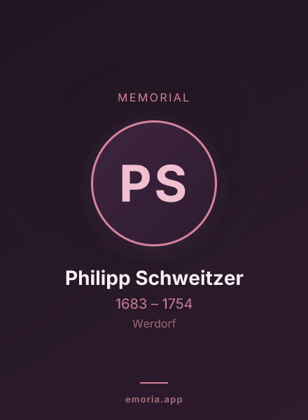 Memorial portrait of Philipp Schweitzer