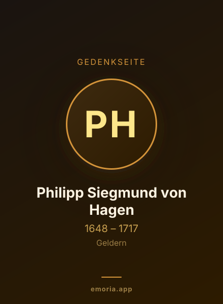 Gedenkportrait von Philipp Siegmund von Hagen