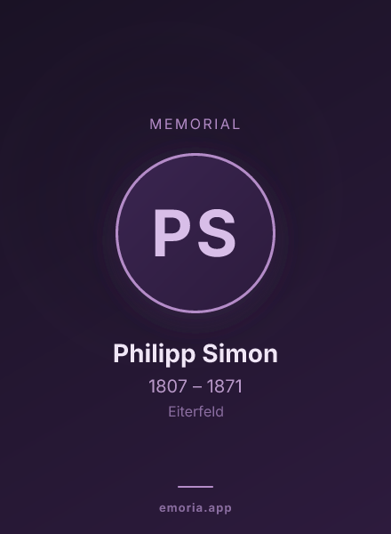 Memorial portrait of Philipp Simon