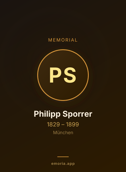 Memorial portrait of Philipp Sporrer