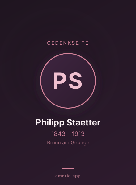 Gedenkportrait von Philipp Staetter