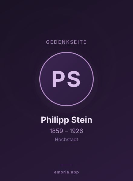 Gedenkportrait von Philipp Stein