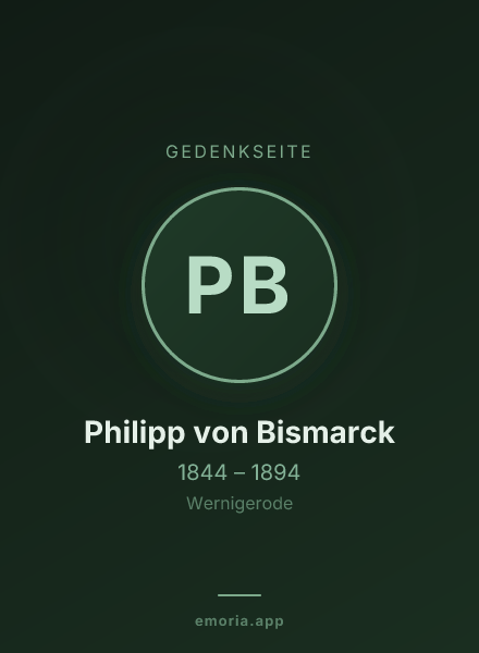 Gedenkportrait von Philipp von Bismarck