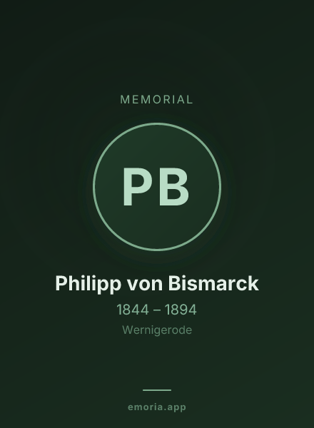 Memorial portrait of Philipp von Bismarck