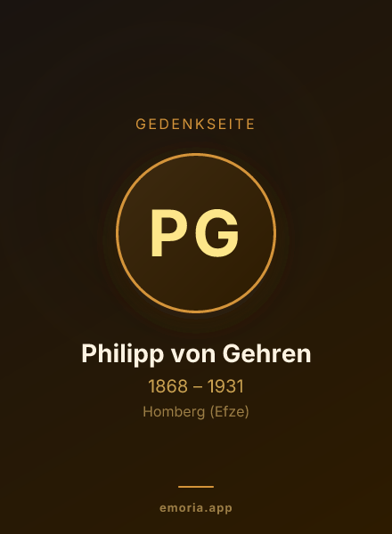 Gedenkportrait von Philipp von Gehren