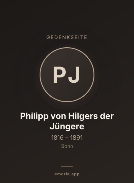 Gedenkportrait von Philipp von Hilgers der Jüngere