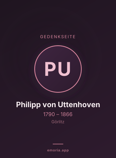 Gedenkportrait von Philipp von Uttenhoven