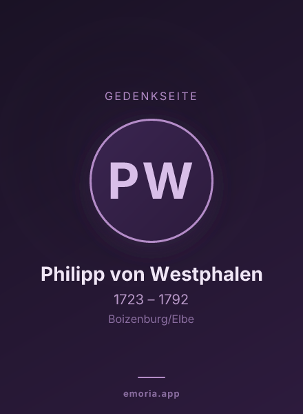 Gedenkportrait von Philipp von Westphalen