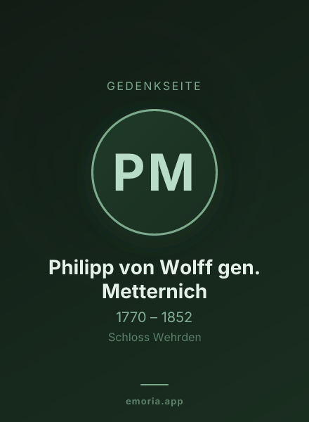 Gedenkportrait von Philipp von Wolff gen. Metternich