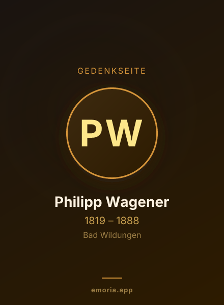 Gedenkportrait von Philipp Wagener