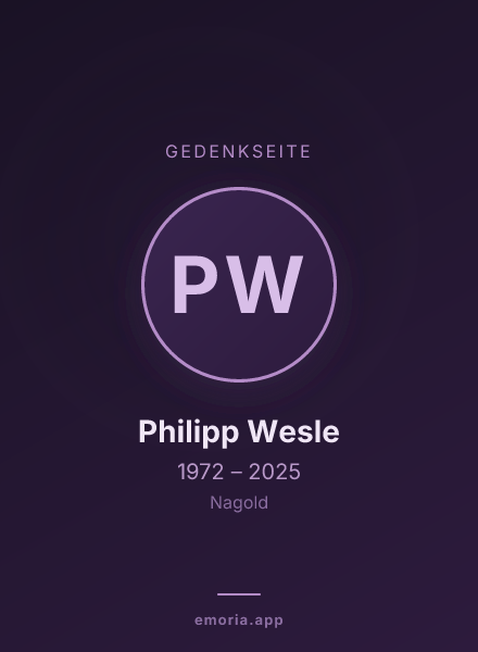 Gedenkportrait von Philipp Wesle
