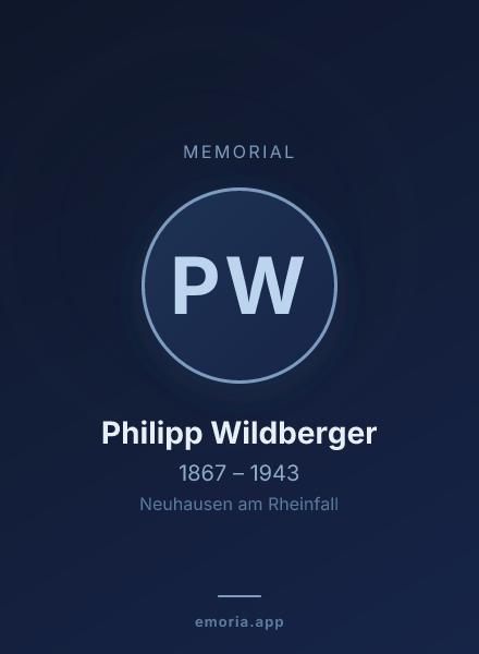 Memorial portrait of Philipp Wildberger