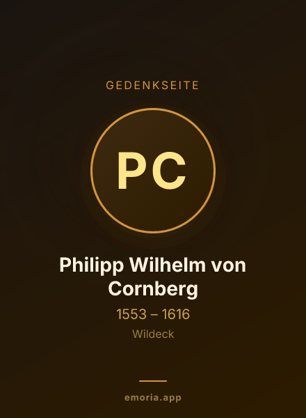 Gedenkportrait von Philipp Wilhelm von Cornberg