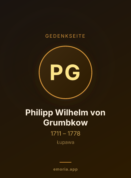 Gedenkportrait von Philipp Wilhelm von Grumbkow