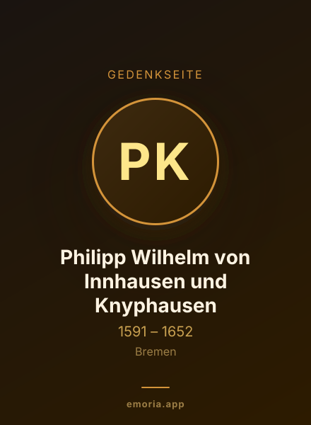 Gedenkportrait von Philipp Wilhelm von Innhausen und Knyphausen