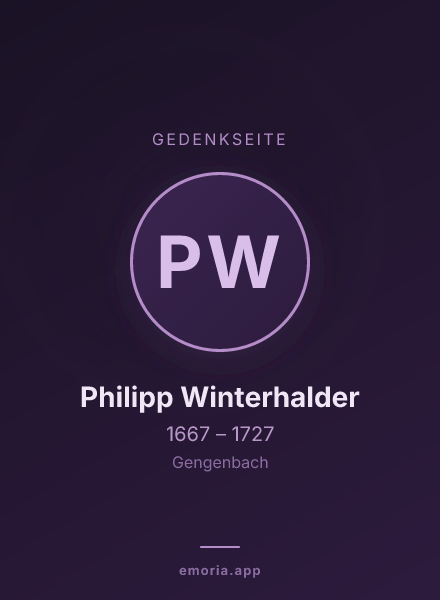 Gedenkportrait von Philipp Winterhalder
