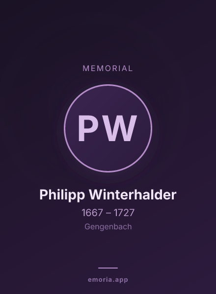 Memorial portrait of Philipp Winterhalder