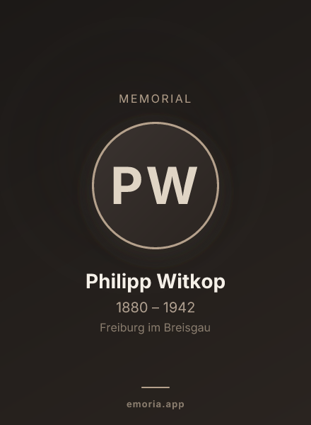Memorial portrait of Philipp Witkop