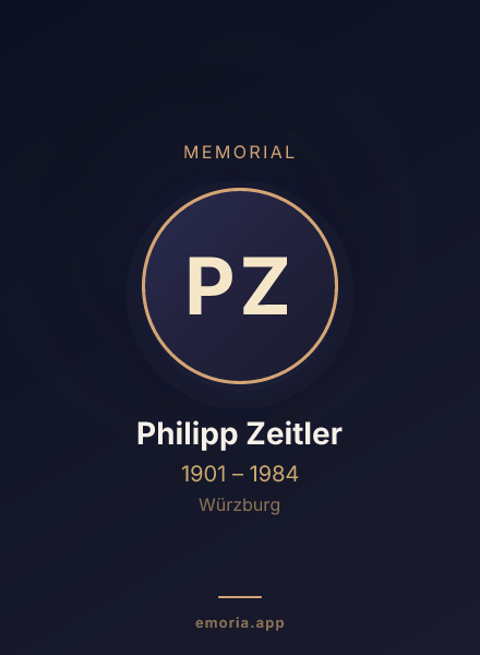 Memorial portrait of Philipp Zeitler