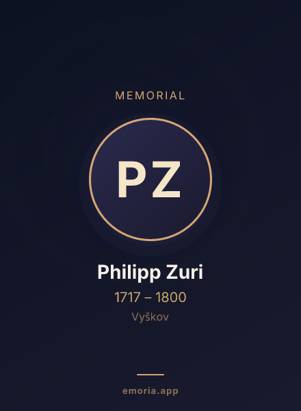 Memorial portrait of Philipp Zuri