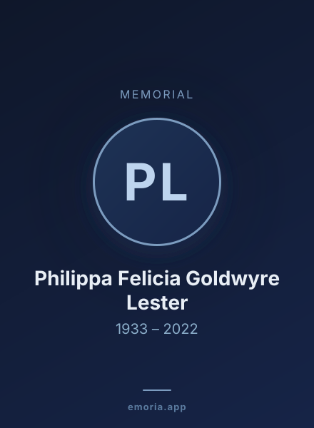 Memorial portrait of Philippa Felicia Goldwyre Lester