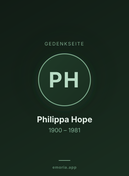 Gedenkportrait von Philippa Hope