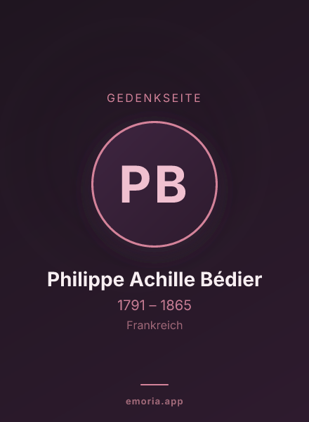 Gedenkportrait von Philippe Achille Bédier