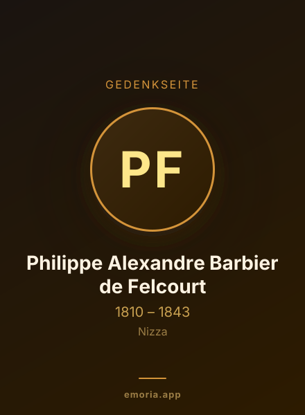 Gedenkportrait von Philippe Alexandre Barbier de Felcourt