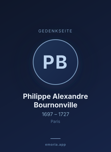 Gedenkportrait von Philippe Alexandre Bournonville