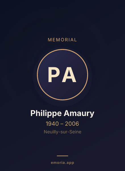 Memorial portrait of Philippe Amaury