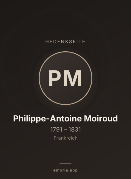 Gedenkportrait von Philippe-Antoine Moiroud