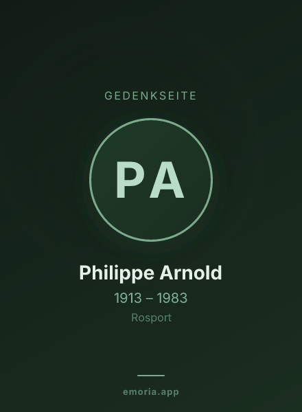 Gedenkportrait von Philippe Arnold