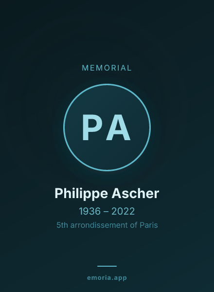 Memorial portrait of Philippe Ascher