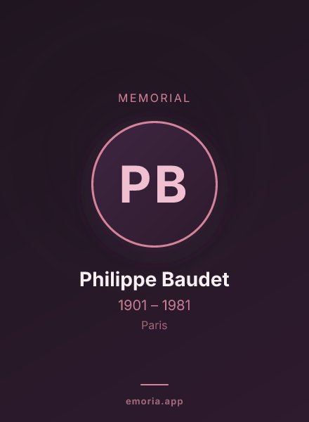 Memorial portrait of Philippe Baudet