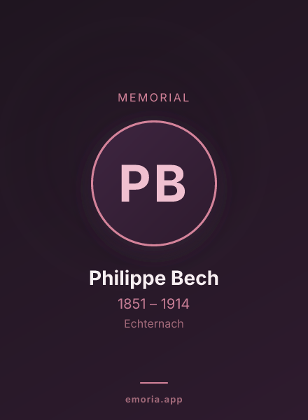 Memorial portrait of Philippe Bech