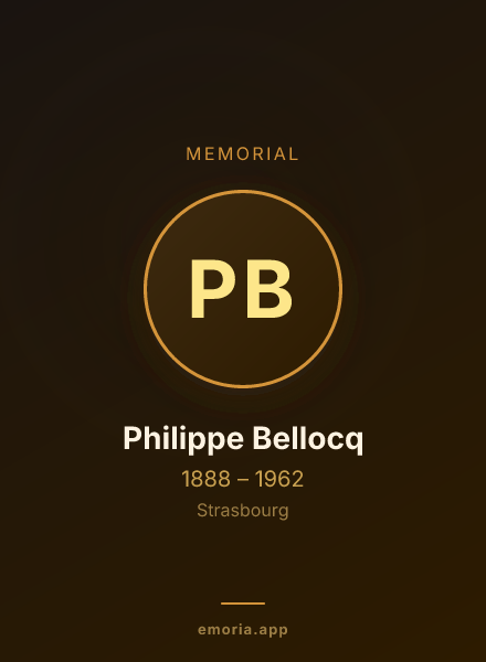 Memorial portrait of Philippe Bellocq