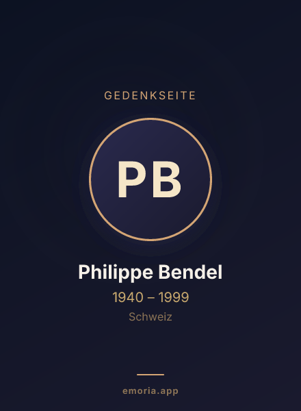 Gedenkportrait von Philippe Bendel