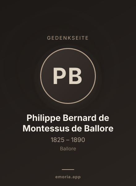 Gedenkportrait von Philippe Bernard de Montessus de Ballore