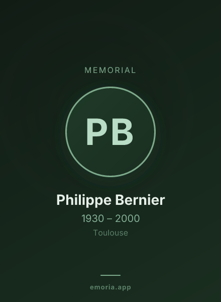 Memorial portrait of Philippe Bernier
