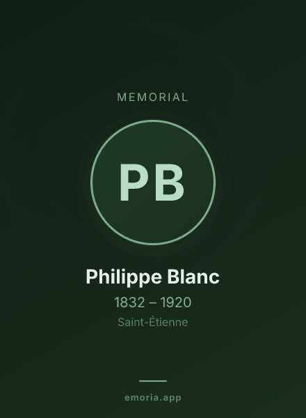 Memorial portrait of Philippe Blanc