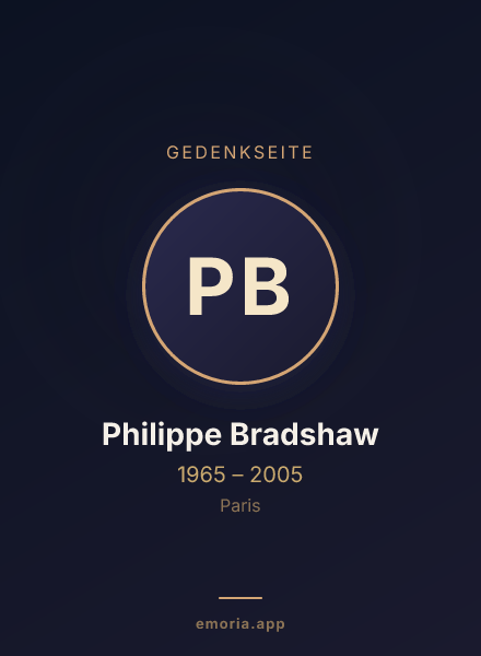 Gedenkportrait von Philippe Bradshaw