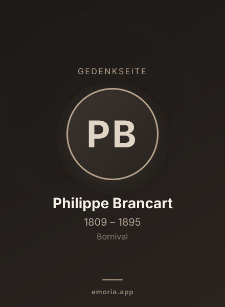 Gedenkportrait von Philippe Brancart