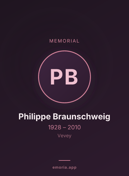 Memorial portrait of Philippe Braunschweig