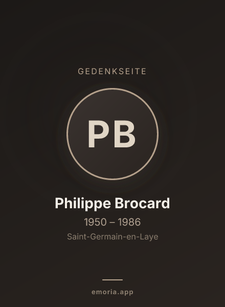Gedenkportrait von Philippe Brocard