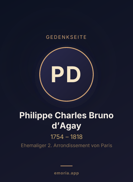 Gedenkportrait von Philippe Charles Bruno d’Agay