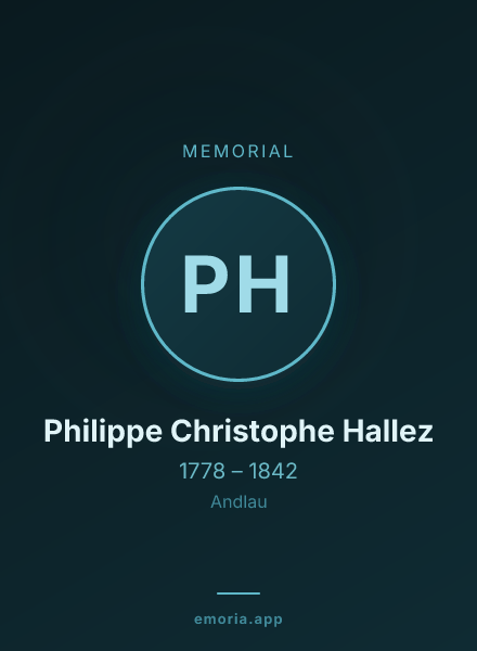 Memorial portrait of Philippe Christophe Hallez